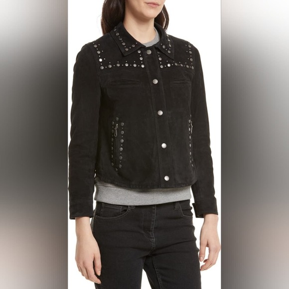 Rebecca Minkoff Jackets & Blazers - Rebecca Minkoff Herring Studded black suede jacket size large